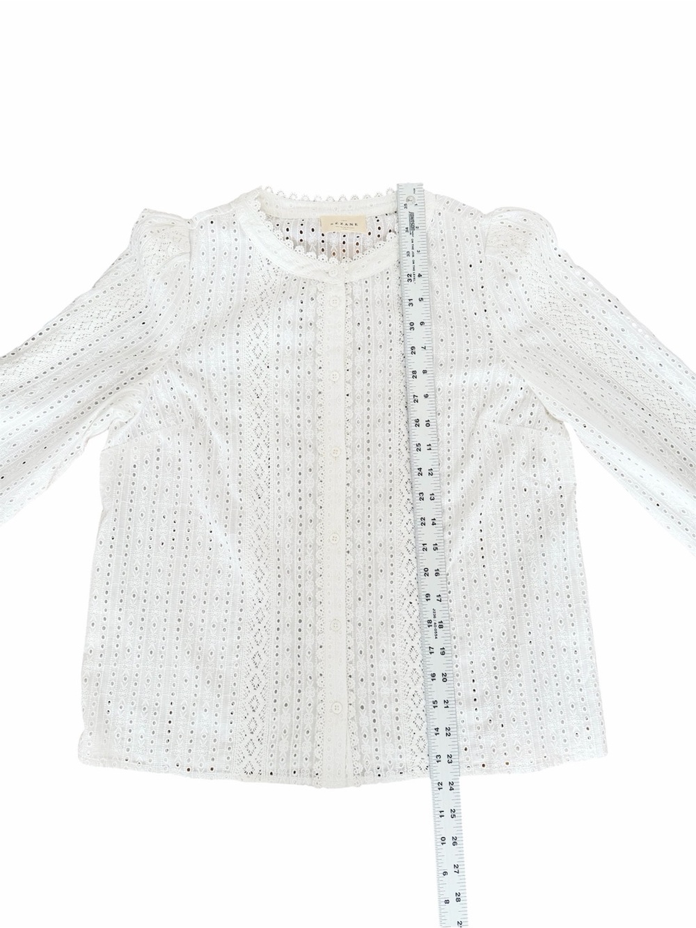 SEZANE Marinette Eyelet Button Down Shirt White Exru - NWOT, 36 / Small / 4 - Picture 14 of 16